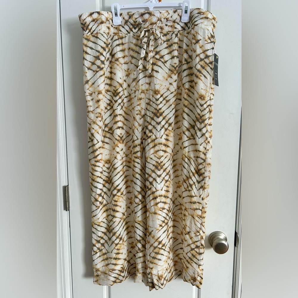 Boho Chic" NWT Zac & Rachel 100% Cotton Tie-Dye Wide Leg Crop Pants